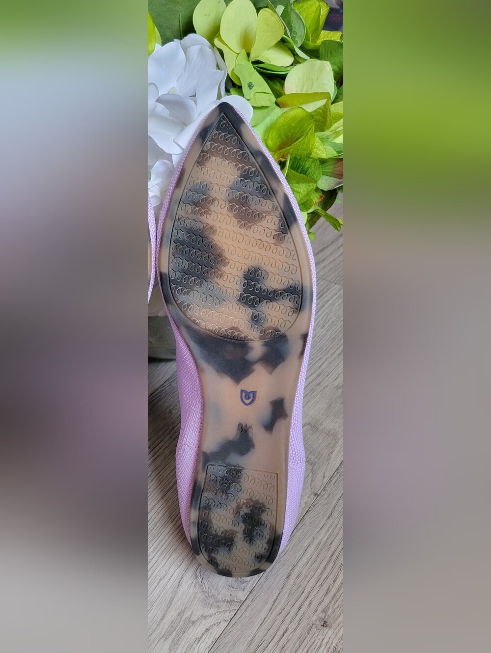 Rothy's The Point Soft Orchid Lilac & Tortoise Sole Flats, Women US 8.5 EU 39 - Picture 15 of 16